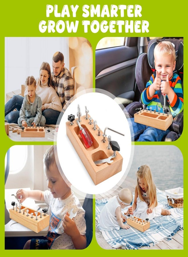 TenFans Montessori Busy Board for Toddlers 3-5 Years, Wooden Screwdriver Activity Board, Fine Motor Skills & Sensory Development Toy, Preschool Learning & Travel - Image 5
